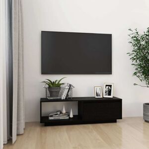 vidaXL tv-skab 110x30x33,5 cm massivt fyrretræ sort