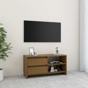 vidaXL tv-skab 80x31x39 cm massivt fyrretræ honningbrun