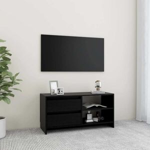 vidaXL tv-skab 80x31x39 cm massivt fyrretræ sort