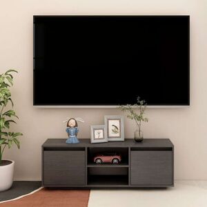 vidaXL tv-skab 110x30x40 cm massivt fyrretræ grå