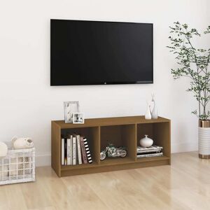 vidaXL tv-skab 104x33x41 cm massivt fyrretræ gyldenbrun