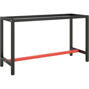 vidaXL stel til arbejdsbænk 140x50x79 cm metal mat sort og mat rød