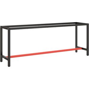 vidaXL stel til arbejdsbænk 210x50x79 cm metal mat sort og mat rød