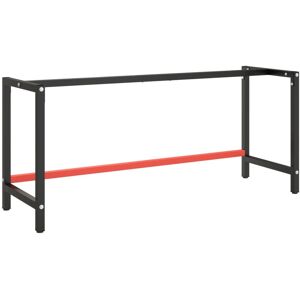 vidaXL stel til arbejdsbænk 180x57x79 cm metal mat sort og mat rød