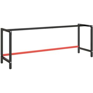 vidaXL stel til arbejdsbænk 220x57x79 cm metal mat sort og mat rød