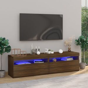 vidaXL tv-borde 2 stk. med LED-lys 75x35x40 cm brun egetræsfarve