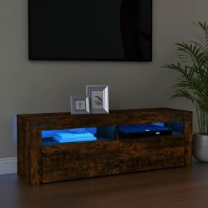 vidaXL tv-bord med LED-lys 120x35x40 cm røget egetræsfarve