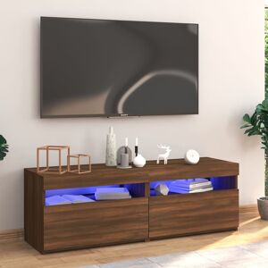 vidaXL tv-bord med LED-lys 120x35x40 cm brun egetræsfarve