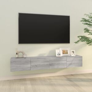 vidaXL tv-skabe til væg 2 stk. 100x30x30 cm konstrueret træ grå sonoma