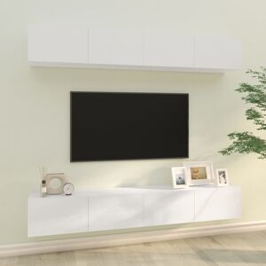 vidaXL væghængte tv-skabe 4 stk. 100x30x30 cm hvid højglans