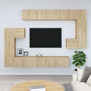 vidaXL væghængt tv-bord 37x37x72 cm konstrueret træ sonoma-eg