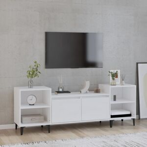 vidaXL tv-bord 160x35x55 cm konstrueret træ hvid højglans