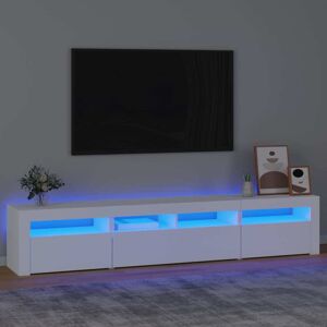 vidaXL tv-skab med LED-lys 210x35x40 cm hvid