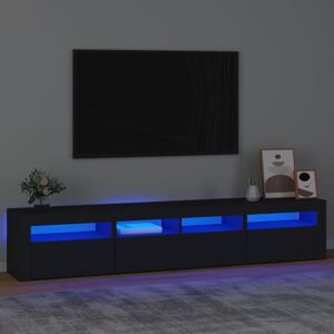 vidaXL tv-skab med LED-lys 210x35x40 cm sort