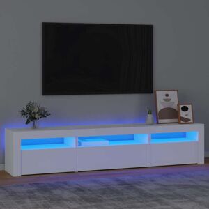 vidaXL tv-skab med LED-lys 195x35x40 cm hvid