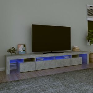 vidaXL tv-bord med LED-lys 260x36,5x40 cm betongrå