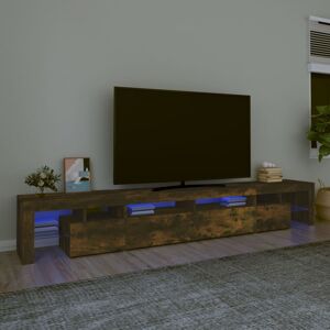 vidaXL tv-bord med LED-lys 260x36,5x40 cm røget egetræsfarve