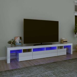 vidaXL tv-skab med LED-lys 230x36,5x40 cm hvid højglans