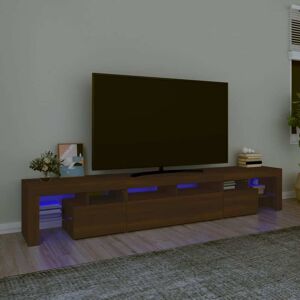 vidaXL tv-skab med LED-lys 230x36,5x40 cm brun egetræ