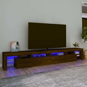 vidaXL tv-skab med LED-lys 260x36,5x40 cm brun egetræ