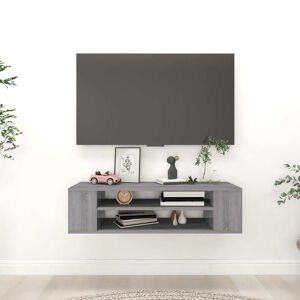 vidaXL væghængt tv-bord 100x30x26,5 cm konstrueret træ grå sonoma-eg