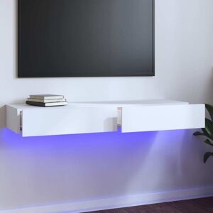 vidaXL tv-skab med LED-lys 120x35x15,5 cm hvid