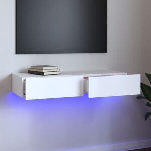 vidaXL tv-skab med LED-lys 120x35x15,5 cm hvid