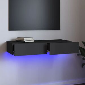 vidaXL tv-skab med LED-lys 90x35x15,5 cm grå