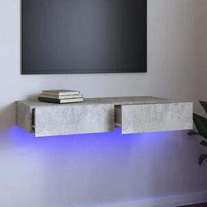 vidaXL tv-skab med LED-lys 90x35x15,5 cm betongrå