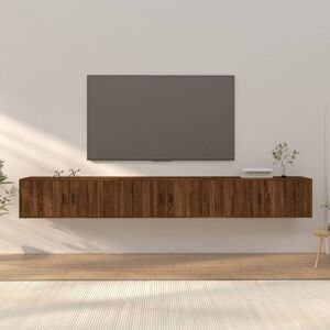 vidaXL væghængte tv-skabe 3 stk. 100x34,5x40 cm brun egetræsfarve