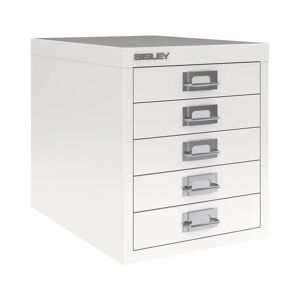 Multidrawer, 5-skuffer - Skuffeskab A4, Bisley, Farve Palest Pink