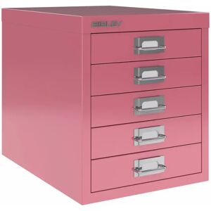 Multidrawer, 5-skuffer - Skuffeskab A4, Bisley, Farve Bisley Pink