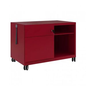 Bisley Caddy Kommode - 80 cm, Farve Cardinal Red, Model Venstre