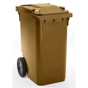 Affaldsbeholder 360 liter med låg, brun, BxDxH 600x874x1100 mm