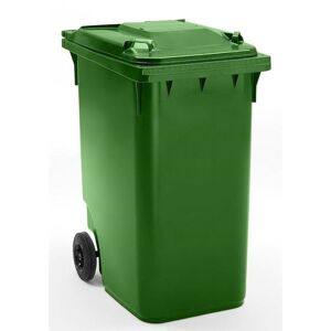 Affaldsbeholder 360 liter med låg, grøn, BxDxH 600x874x1100 mm