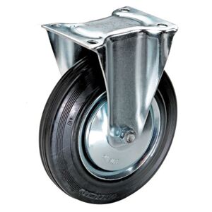 Gummihjul med stålfælg, faste, hjul ØxB 80x25 mm