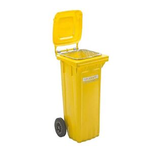Affaldsbeholder 80 liter på hjul, gul, BxDxH 514x448x932 mm