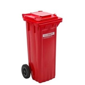 Affaldsbeholder 80 liter på hjul, rød, BxDxH 514x448x932 mm