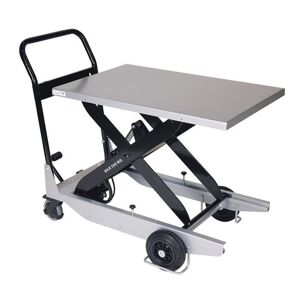 Mobilt løftebord på hjul, kap. 500 kg, enkeltkryds, fodpumpe