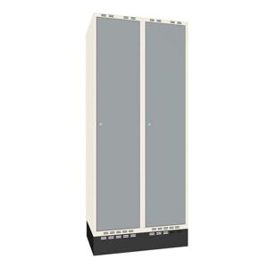 Omklædningsskab Sono-Flex™, 2 helskabe, grå døre og hvidt kabinet, B 8