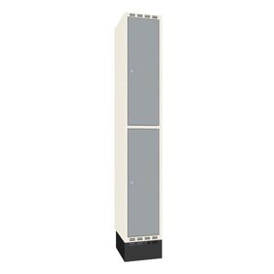 Omklædningsskab Sono-Flex™, 1 halvskab, grå døre og hvidt kabinet, B 3