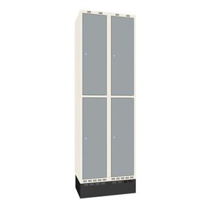 Omklædningsskab Sono-Flex™, 2 halvskabe, grå døre og hvidt kabinet, B