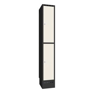 Omklædningsskab Sono-Flex™, 1 halvskab, hvide døre og sort kabinet, Bx