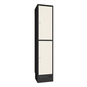 Omklædningsskab Sono-Flex™, 1 halvskab, hvide døre og sort kabinet, Bx
