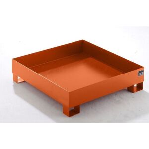 Opsamlingskar i stål, orange (RAL 2000), LxBxH 1200x1200x285 mm