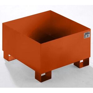 Opsamlingskar i stål, orange (RAL 2000), LxBxH 800x800x465 mm