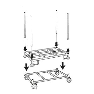 Støtterør til stålpalle Lothar, til stålpalle 500 kg, 32x2 mm, H 500 m