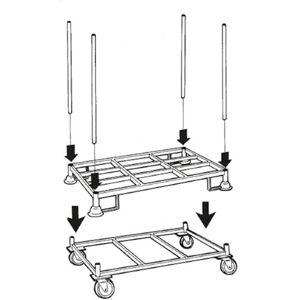 Støtterør til stålpalle Lothar, til stålpalle 500 kg, 32x2 mm, H 800 m