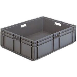 Eurokasse Harte 800x600x235 mm, lukket med håndtagshul, 87 liter, grå