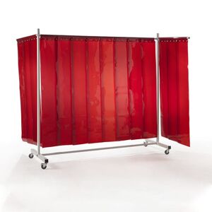 Svejsegardin Premium, 3-delt, røde lameller, flytbar